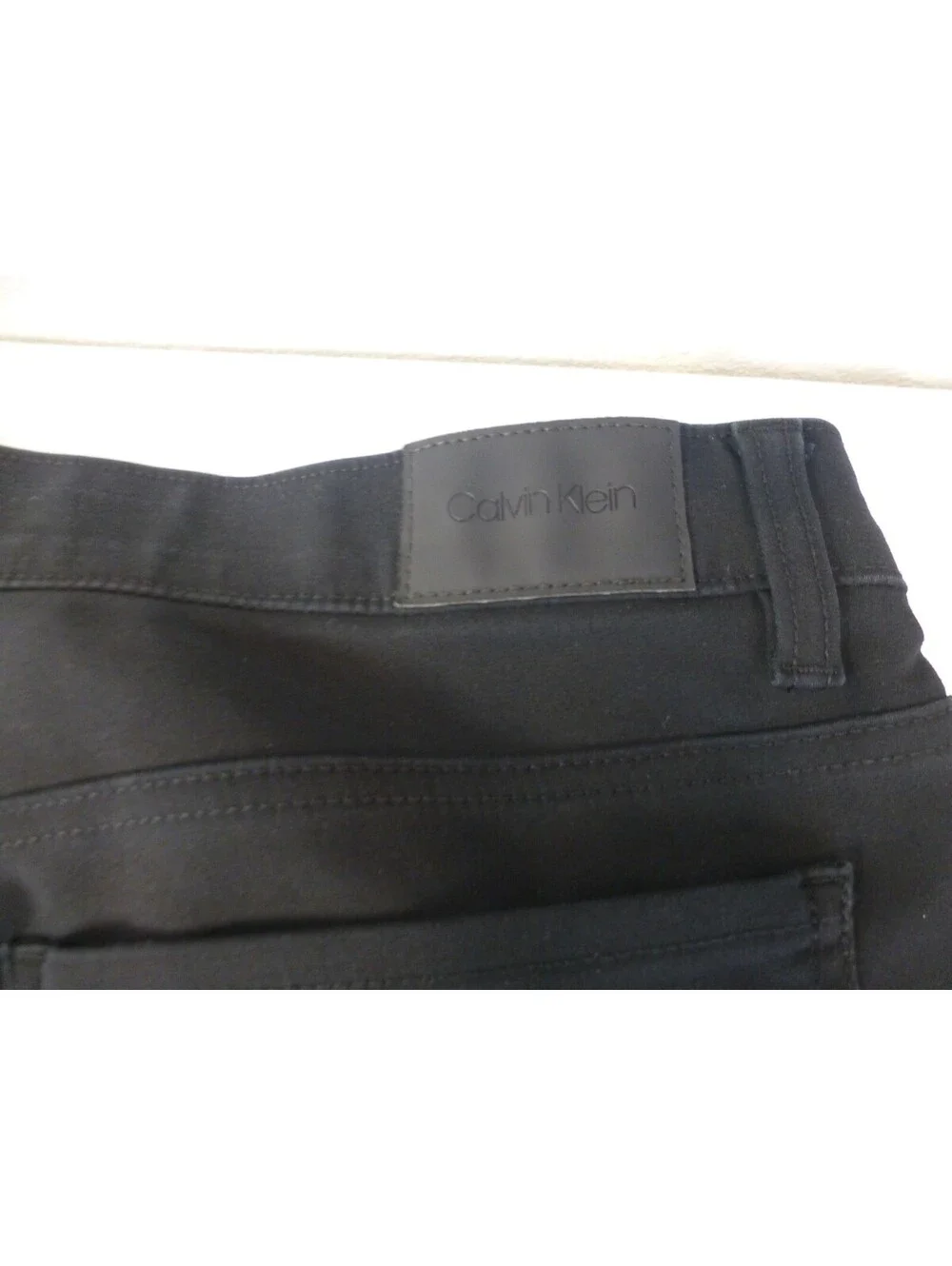 Calvin Klein Men's Black Flat Front Slim Straight Stretch Pants Size 38x30 J4A